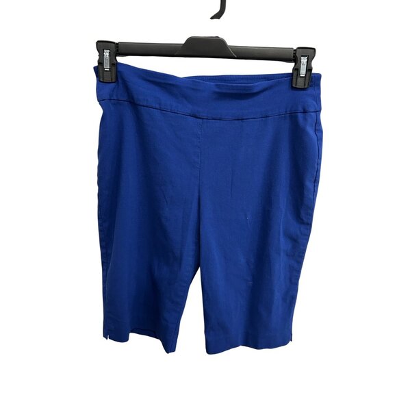 Counterparts Pull On Solid Skimmer Shorts Blue Sz 8 Bermuda Rayon Casual - Picture 1 of 11